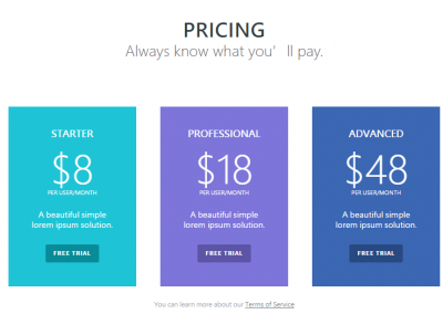 Pricing Table